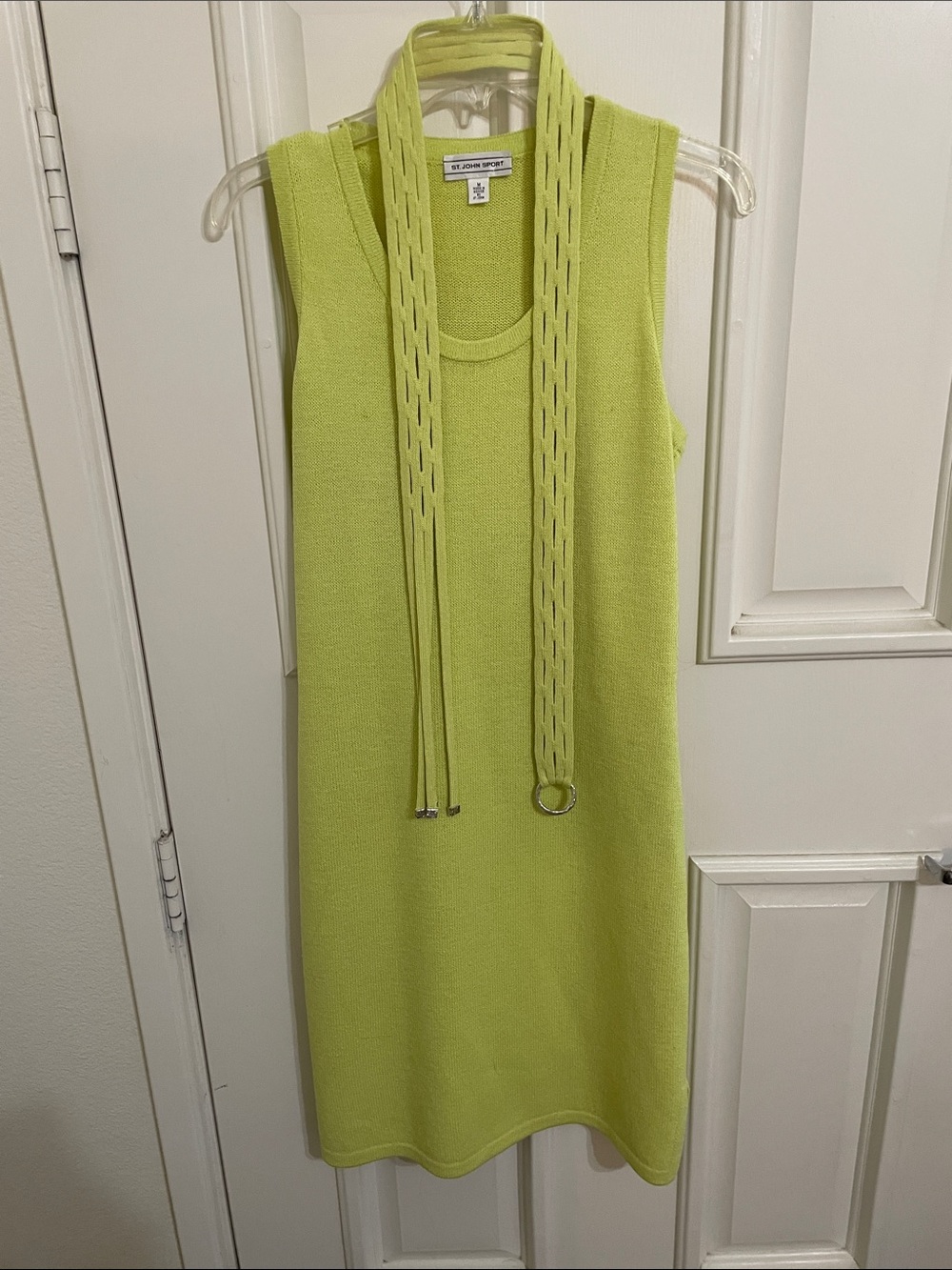 St John Knit Midi Dress w Belt Sz M